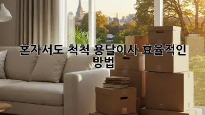 혼자서도 척척! 용달이사 효율적인 방법